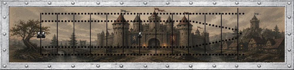 Castle cribbage board