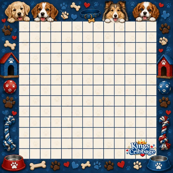Puppies Kings Cribbage board