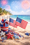 Stars and stripes card back