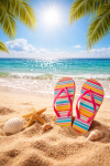 Beach flip-flops card back